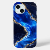 Luxe saffier marmeren rivier Case-Mate iPhone case (Achterkant)