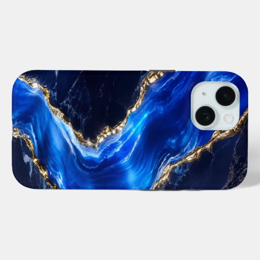 Luxe saffier marmeren rivier Case-Mate iPhone case (Achterkant (horizontaal))