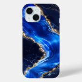 Luxe saffier marmeren rivier Case-Mate iPhone case (Achterkant)