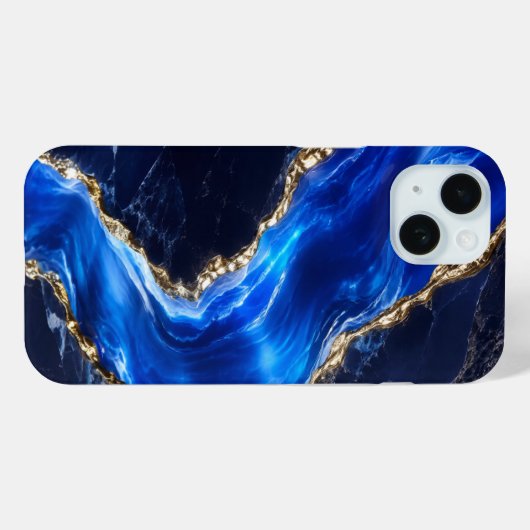 Luxe saffier marmeren rivier Case-Mate iPhone case (Achterkant (horizontaal))