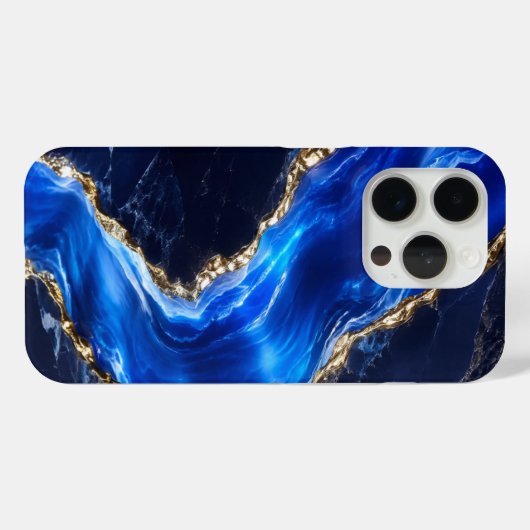 Luxe saffier marmeren rivier Case-Mate iPhone case (Achterkant (horizontaal))