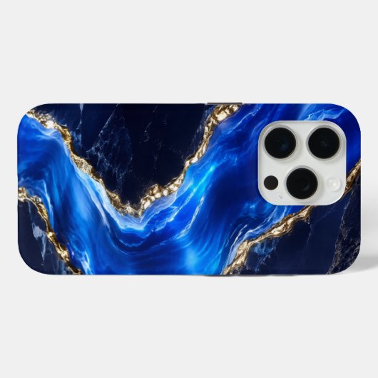 Luxe saffier marmeren rivier Case-Mate iPhone case (Achterkant (horizontaal))