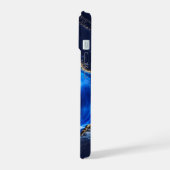 Luxe saffier marmeren rivier iPhone 15 case (Linkerkant)