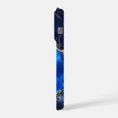 Luxe saffier marmeren rivier iPhone hoesje (Linkerkant)