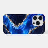 Luxe saffier marmeren rivier iPhone hoesje (Achterkant horizontaal)
