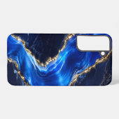 Luxe saffier marmeren rivier samsung galaxy hoesje (Achterkant horizontaal)