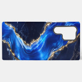 Luxe saffier marmeren rivier samsung galaxy hoesje (Achterkant horizontaal)