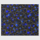 Luxe saffierblauwe gouden glans abstract patroon cadeaupapier (Vlak)