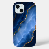 Luxe saffierblauwe marmer Case-Mate iPhone case (Achterkant)