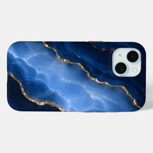 Luxe saffierblauwe marmer Case-Mate iPhone case (Achterkant (horizontaal))