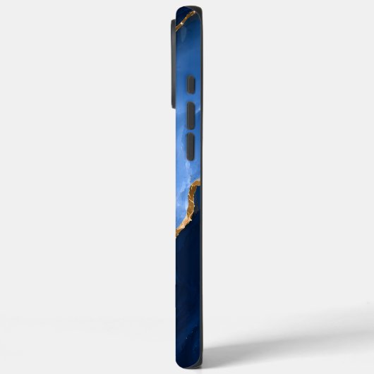 Luxe saffierblauwe marmer Case-Mate iPhone case (Achterkant / Links)