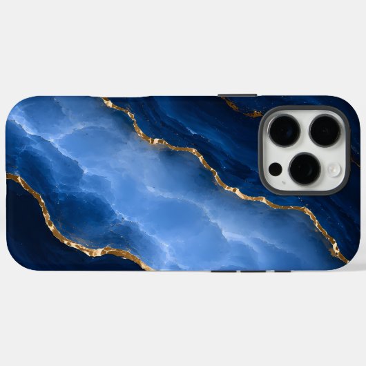 Luxe saffierblauwe marmer Case-Mate iPhone case (Achterkant (horizontaal))