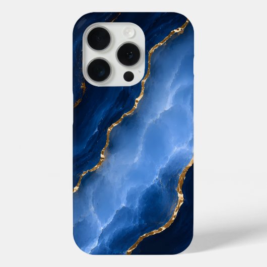 Luxe saffierblauwe marmer Case-Mate iPhone case (Achterkant)