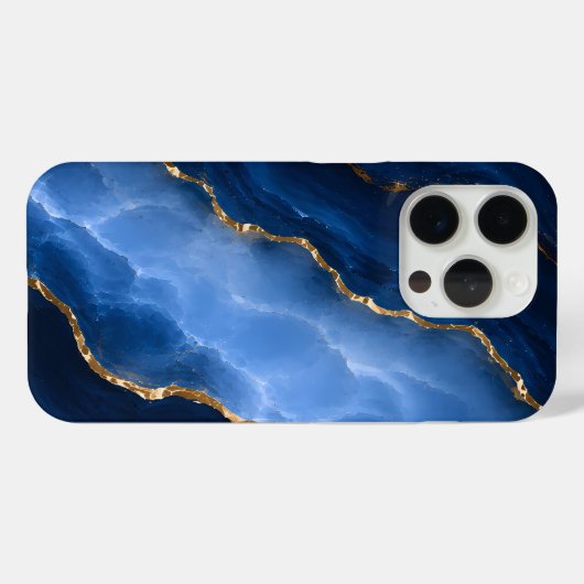 Luxe saffierblauwe marmer Case-Mate iPhone case (Achterkant (horizontaal))