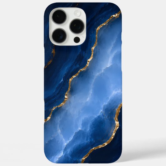 Luxe saffierblauwe marmer Case-Mate iPhone case (Achterkant)