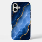 Luxe saffierblauwe marmer Case-Mate iPhone case (Achterkant)
