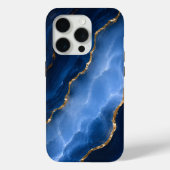 Luxe saffierblauwe marmer Case-Mate iPhone case (Achterkant)