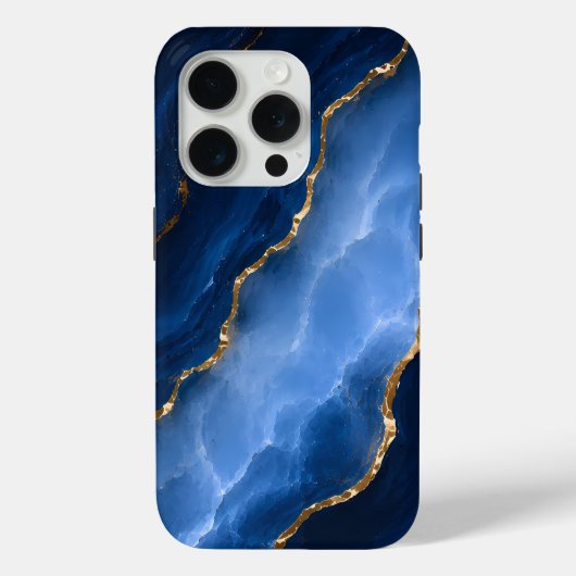 Luxe saffierblauwe marmer Case-Mate iPhone case (Achterkant)