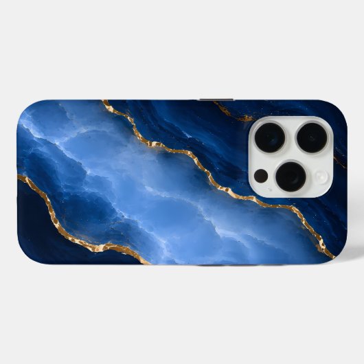 Luxe saffierblauwe marmer Case-Mate iPhone case (Achterkant (horizontaal))