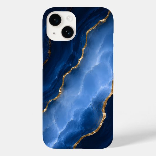 Luxe saffierblauwe marmer Case-Mate iPhone case (Achterkant)