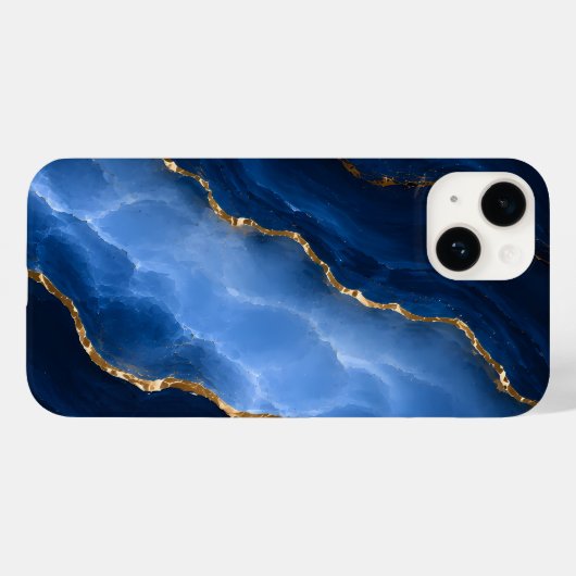 Luxe saffierblauwe marmer Case-Mate iPhone case (Achterkant (horizontaal))