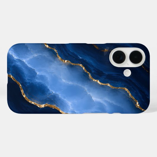 Luxe saffierblauwe marmer Case-Mate iPhone case (Achterkant (horizontaal))