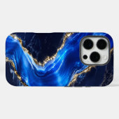 Luxe saffiermarmeren rivier Case-Mate iPhone case (Achterkant (horizontaal))