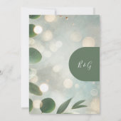 luxe Sage Green Eucalyptus veilig de datum Trouwen Kaart (Achterkant)