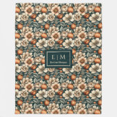 Luxe Sage Green Rustic Terracotta Autumn Blooms  Fleece Deken (Voorkant)