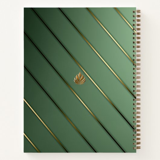 Luxe Sage Groen & Goud Notitieboek (Achterkant)