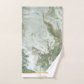 LUXE SAGE GROEN MARBLE TOWEL SET BAD HANDDOEK (Handdoek)