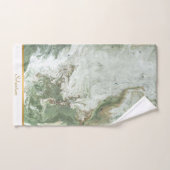 LUXE SAGE GROEN MARBLE TOWEL SET BAD HANDDOEK (Handdoek)