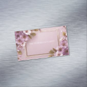 Luxe Sakura & Gold Leaf Roze Paarse Magnetisch Visitekaartje (Voorbeeld)