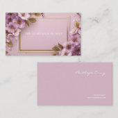 Luxe Sakura & Gold Leaf Roze Paarse Visitekaartje (Voorkant / Achterkant)