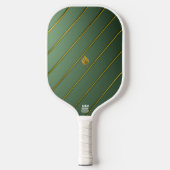 Luxe saliegroen & goud monogrammering pickleball paddle (Voorkant)