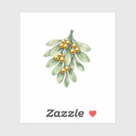 Luxe Saliegroen Misteletoe Gouden Bessen Sticker H