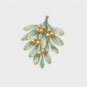 Luxe Saliegroen Misteletoe Gouden Bessen Sticker H (Voorkant)