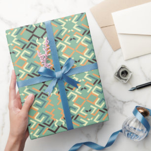 Luxe Saliegroene Geometrische Stamloze Naadloze Cadeaupapier