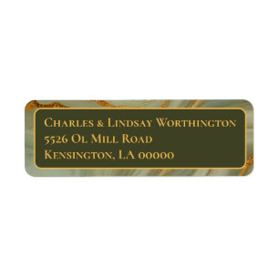 Luxe saliegroene onyx etiket