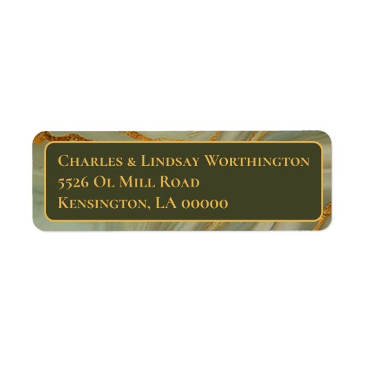 Luxe saliegroene onyx etiket (Voorkant)