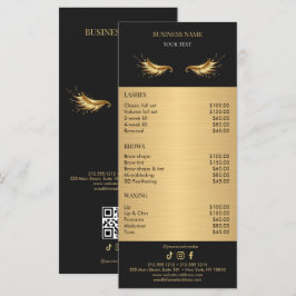 Luxe Salon Prijslijst Zwart en Goud Menu