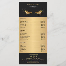 Luxe Salon Prijslijst Zwart en Goud Menu