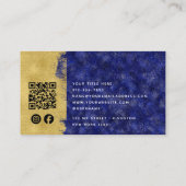 Luxe Sapphire Gold Brush QR Code Social Media Visitekaartje (Achterkant)