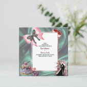 Luxe Satijnen Strik Save the Date Aankondiging (Staand voorkant)