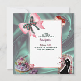 Luxe Satijnen Strik Save the Date Aankondiging