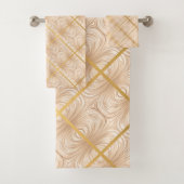 LUXE SATIN GOLD BRONZE BATHROOM TOWEL SET BAD HANDDOEK (Insitu)