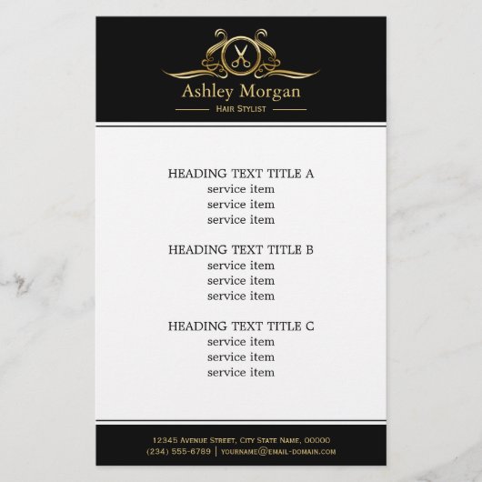 Luxe schaar Logo Hair Stylist Beauty Salon Flyer (Voorkant)