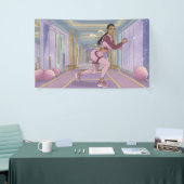 Luxe Schattigee Comic Woman Oefenbanner Spandoek (Beurs)