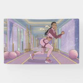 Luxe Schattigee Comic Woman Oefenbanner Spandoek