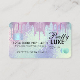 Luxe schoonheidsdruppel Holographic Credit Style B Visitekaartje